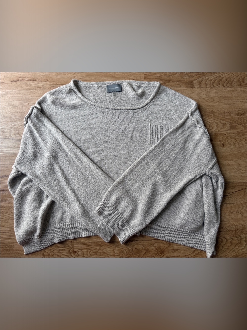Oversized Crewneck Sweater in Light Gray